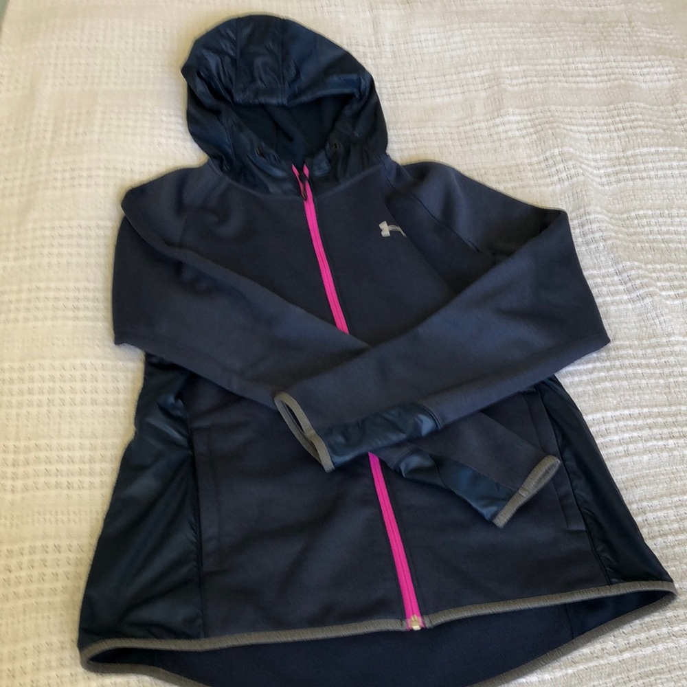 Under Armour Navy blue and black, full zip jacket